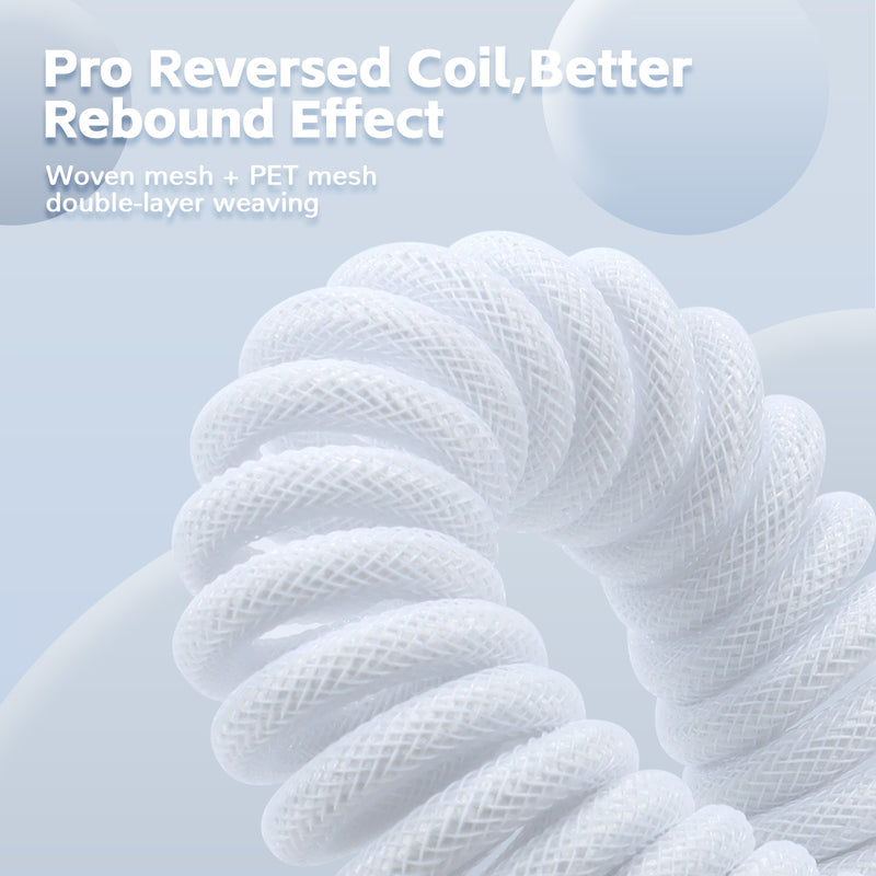 Attack Shark C01 PRO Coiled USB-C Cable White