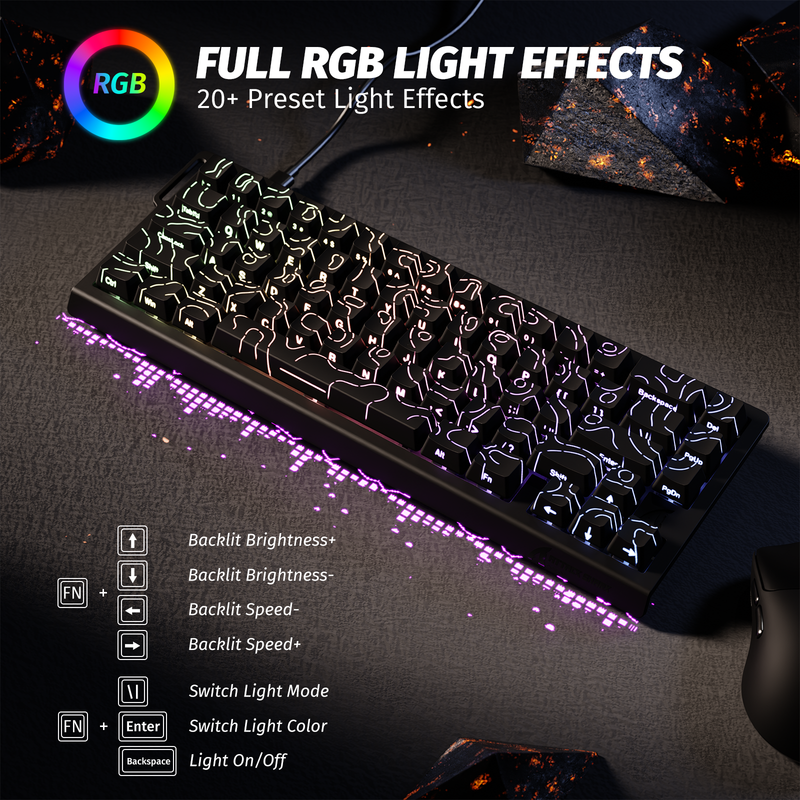 ATTACK SHARK X68 HE Rapid Trigger Keyboard Magnetic Switch (Black)