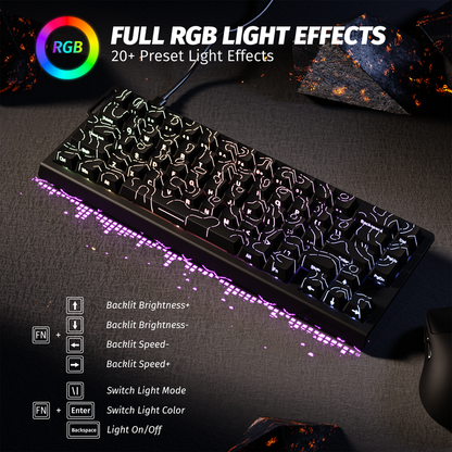 ATTACK SHARK X68 HE Rapid Trigger Keyboard Magnetic Switch (Black)