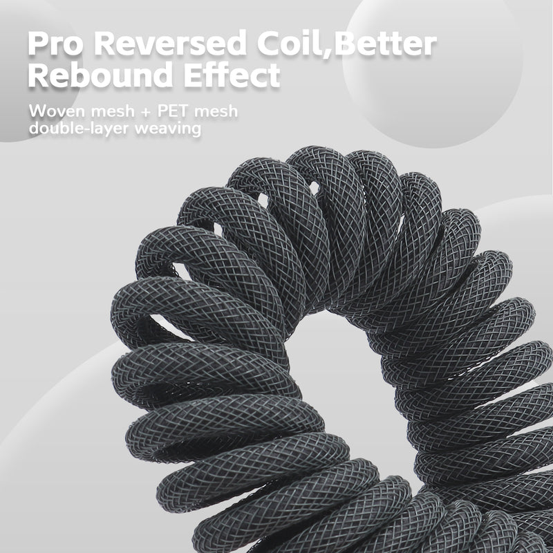 Attack Shark C01 PRO Coiled USB-C Cable Black