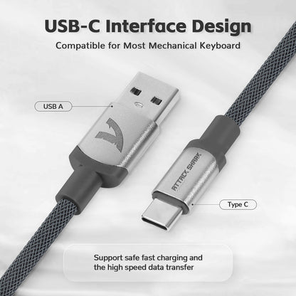 Attack Shark C01 PRO Coiled USB-C Cable Black