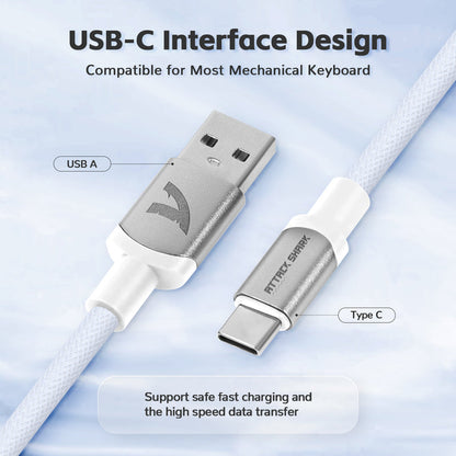 Attack Shark C01 PRO Coiled USB-C Cable White