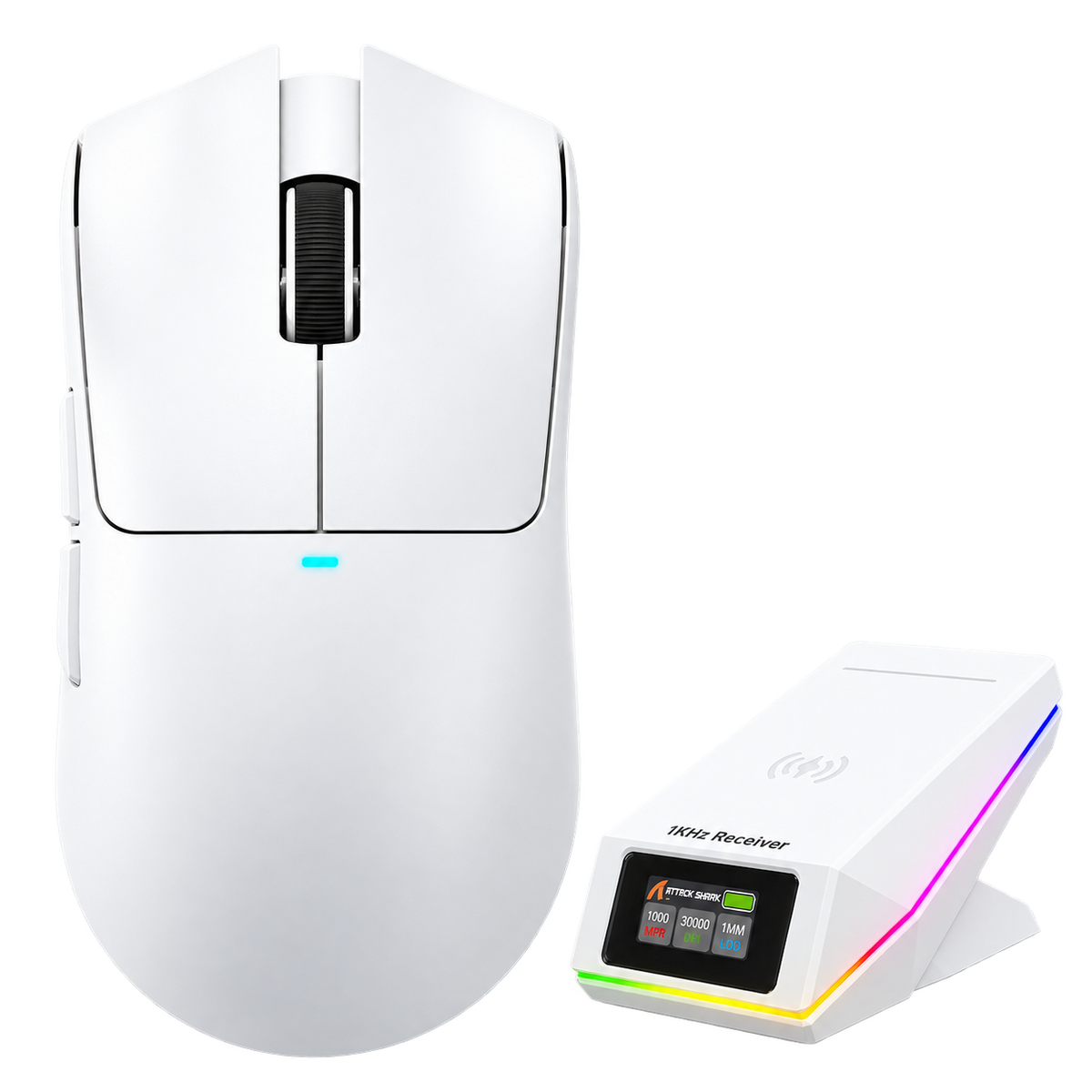 ATTACK SHARK X11 PRO V2 Wireless Gaming Mouse with TFT Charging Dock - White