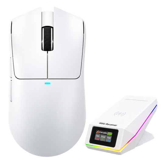 ATTACK SHARK X11 PRO V2 Wireless Gaming Mouse with TFT Charging Dock - White
