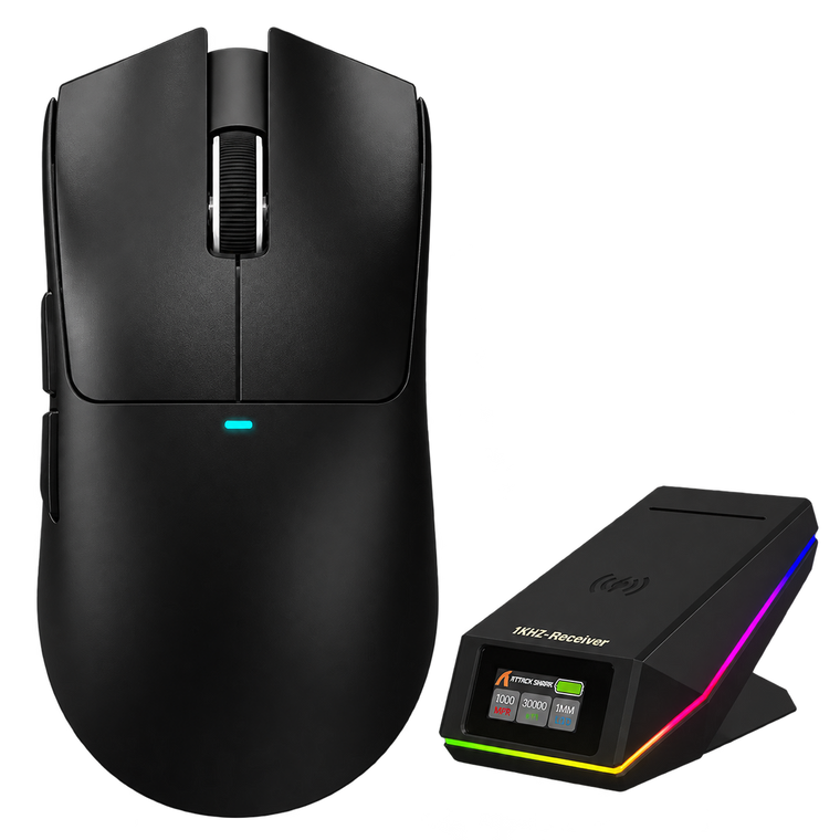 ATTACK SHARK X11 PRO V2 Wireless Gaming Mouse with TFT Charging Dock - Black