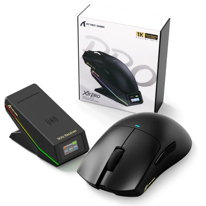 ATTACK SHARK X11 PRO V2 Wireless Gaming Mouse with TFT Charging Dock - Black