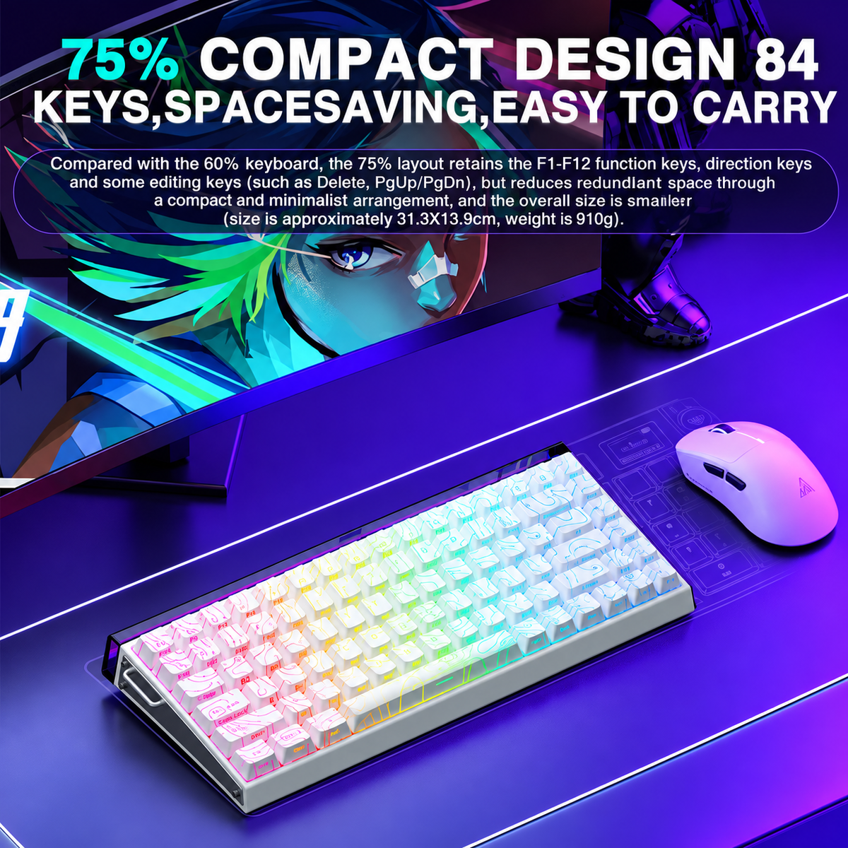 AULA HERO84 HE - White Contour