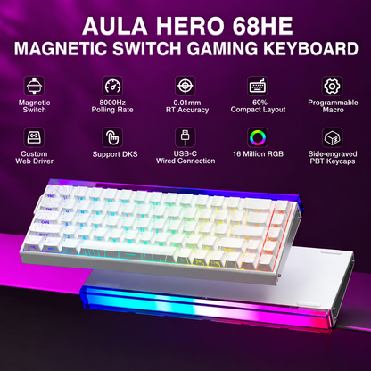 AULA HERO68 HE - White Contour Lines