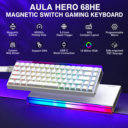 AULA HERO68 HE - White Side-Printed