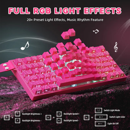 ATTACK SHARK R82 HE Magnetic Keyboard - Rose Red