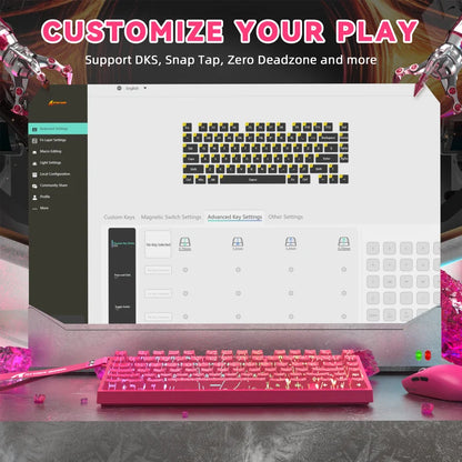 ATTACK SHARK R82 HE Magnetic Keyboard - Rose Red