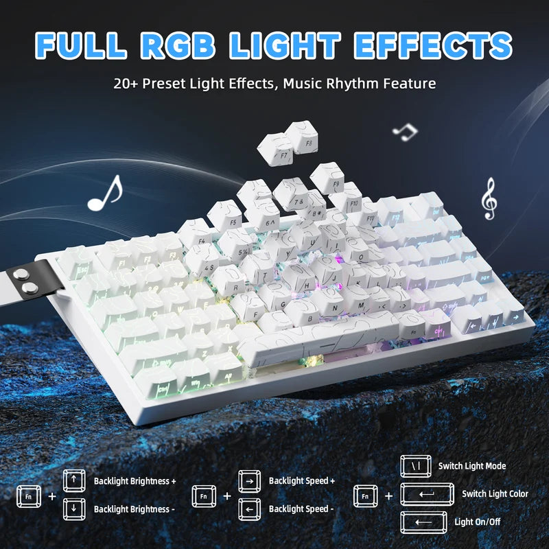 ATTACK SHARK R82 HE Magnetic Keyboard - White Contour