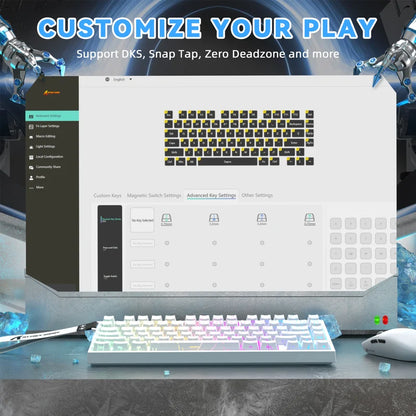ATTACK SHARK R82 HE Magnetic Keyboard - White Contour