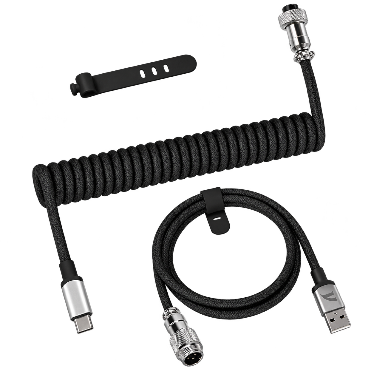 Attack Shark C01 PRO Coiled USB-C Cable Black