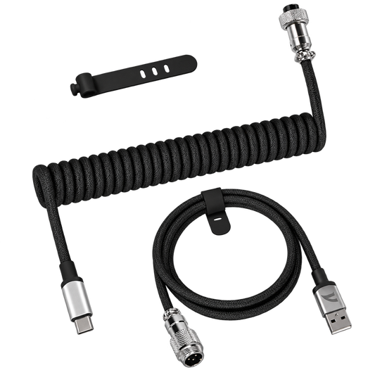 Attack Shark C01 PRO Coiled USB-C Cable Black