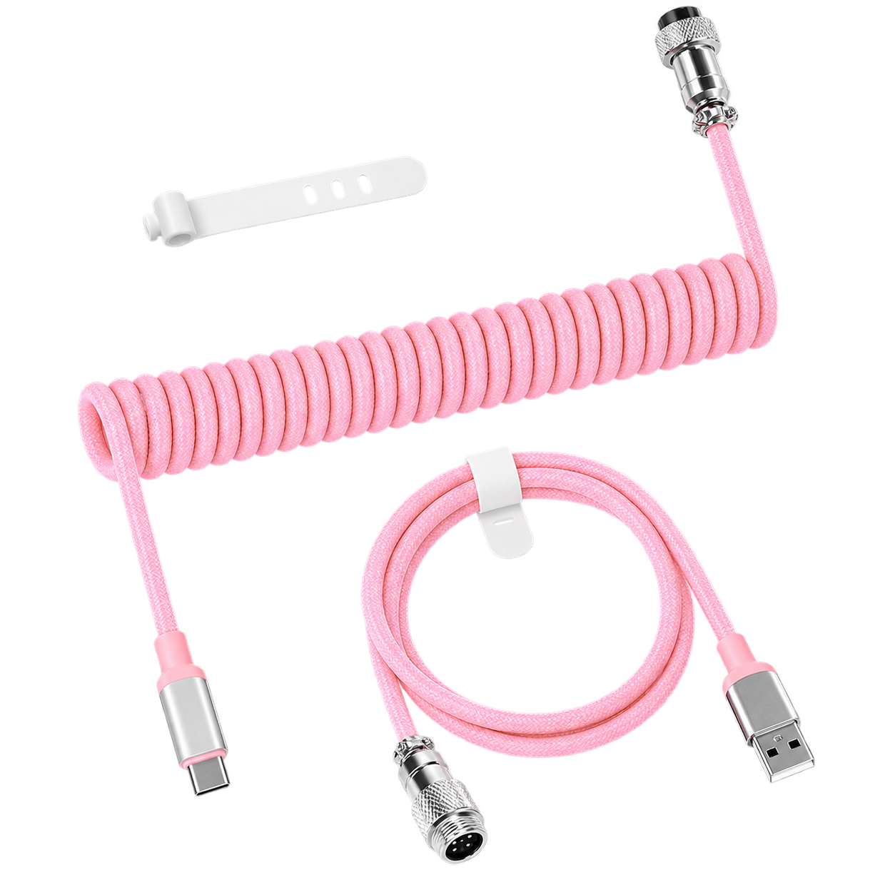Attack Shark C01 PRO Coiled USB-C Cable Pink