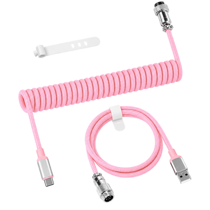 Attack Shark C01 PRO Coiled USB-C Cable Pink