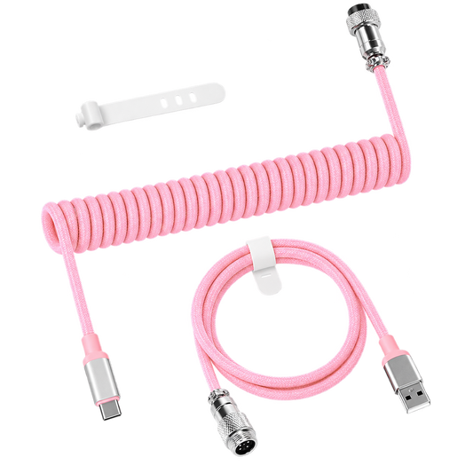 Attack Shark C01 PRO Coiled USB-C Cable Pink