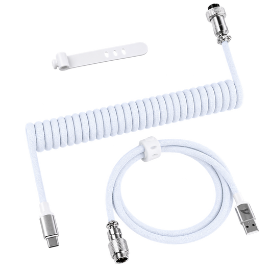 Attack Shark C01 PRO Coiled USB-C Cable White