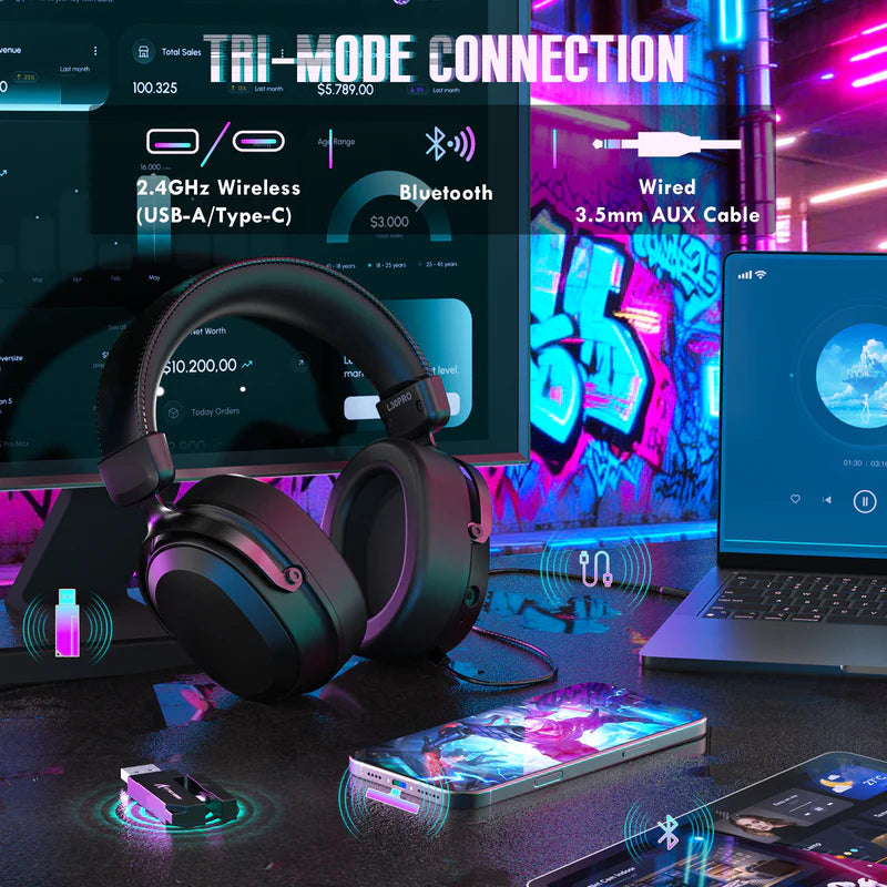 ATTACK SHARK L30 PRO Wireless Gaming Headset - Black