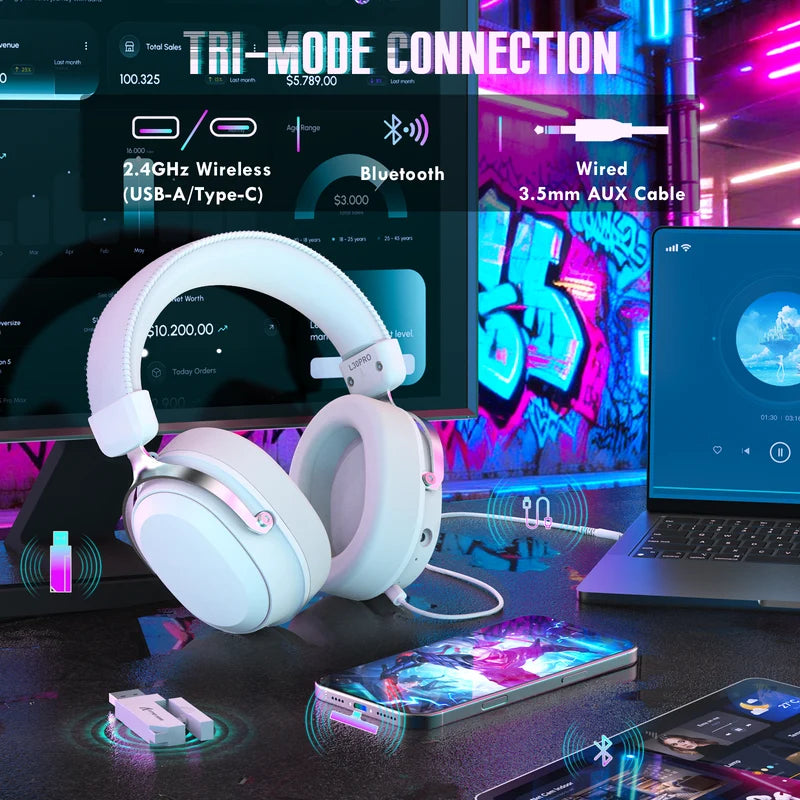 ATTACK SHARK L30 PRO Wireless Gaming Headset - White