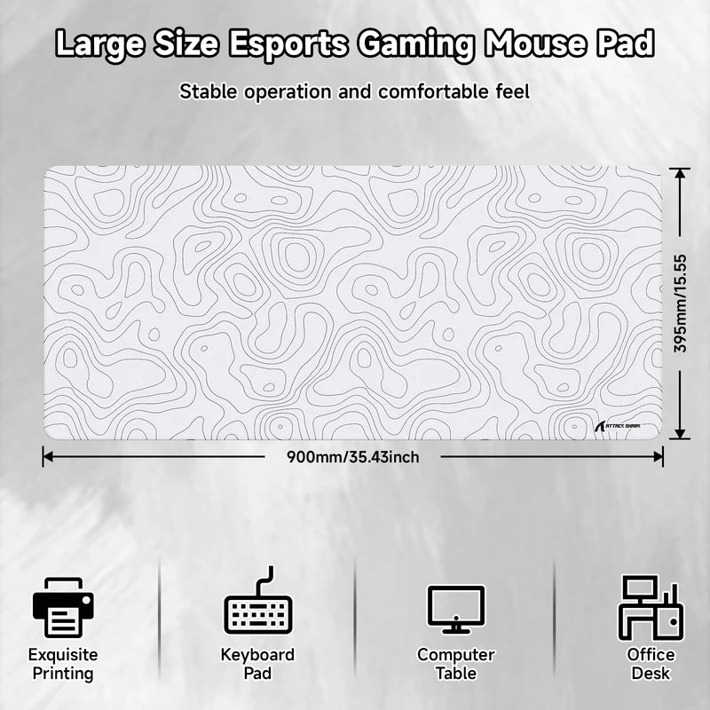 ATTACK SHARK CM02 PRO Gaming Mousepad 900×400mm - Black Contour