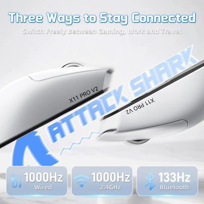 ATTACK SHARK X11 PRO V2 Wireless Gaming Mouse White image 7